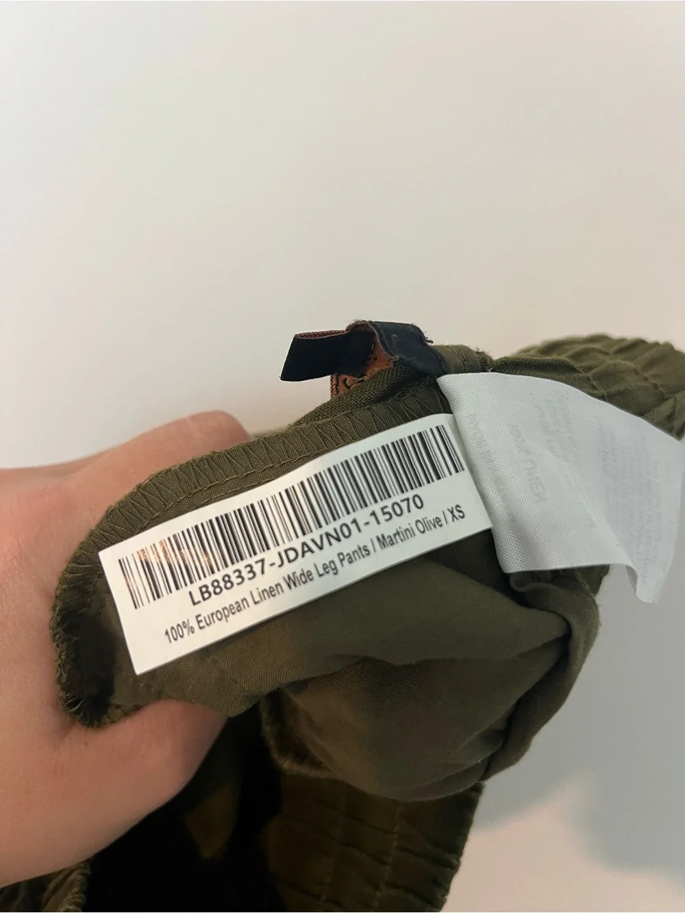 Quince European Linen Wide Leg Pants in Martini Olive Green Women's Size XS